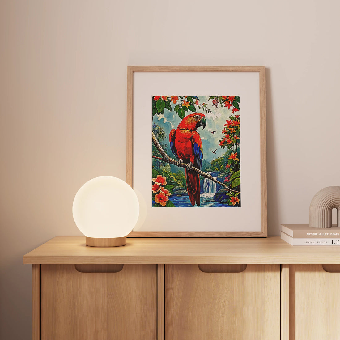 Scarlet Macaw-Ara Macao-Framed Paper Print-452260 Visual Wall Art Framed Print