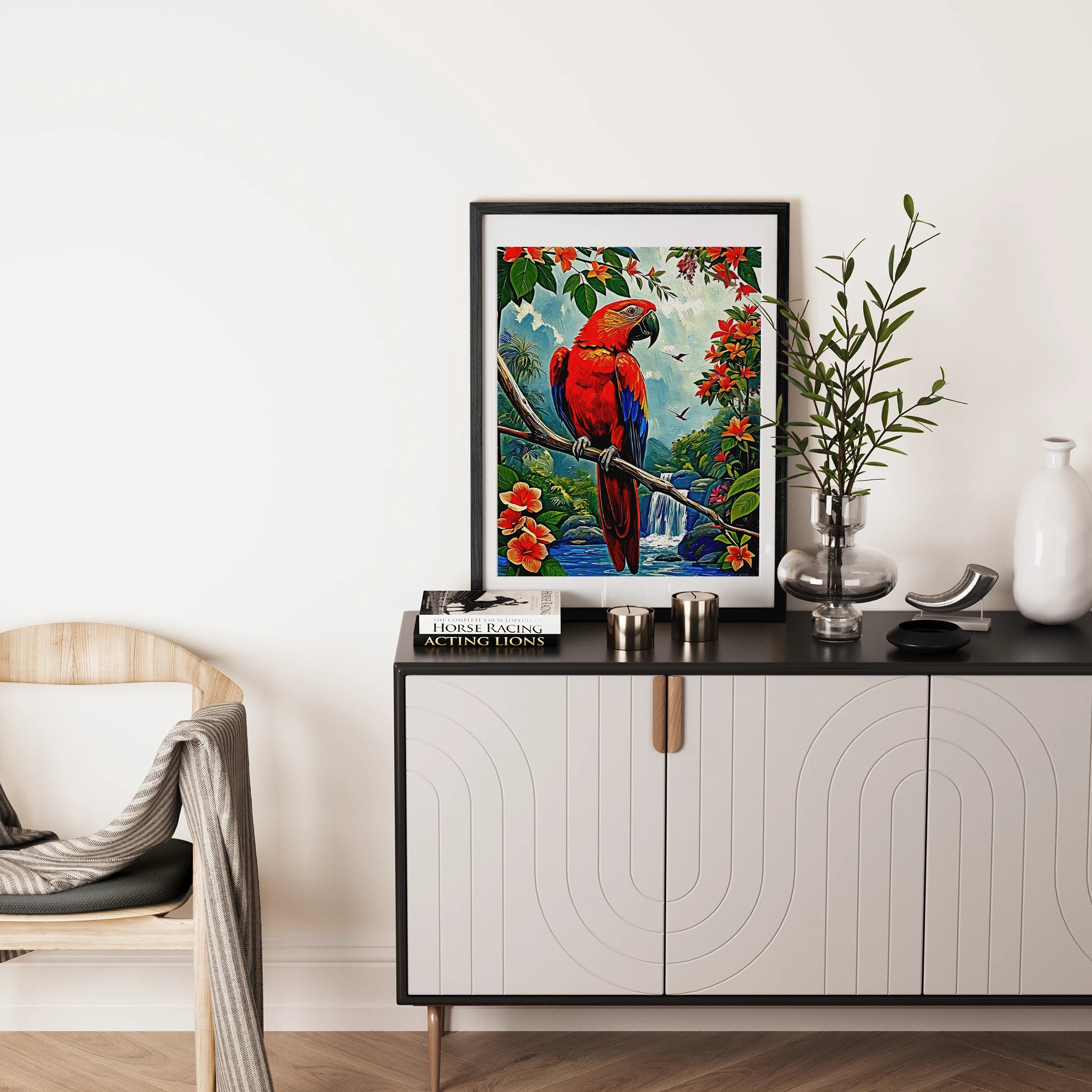Scarlet Macaw-Ara Macao-Framed Paper Print-452260 Visual Wall Art Framed Print
