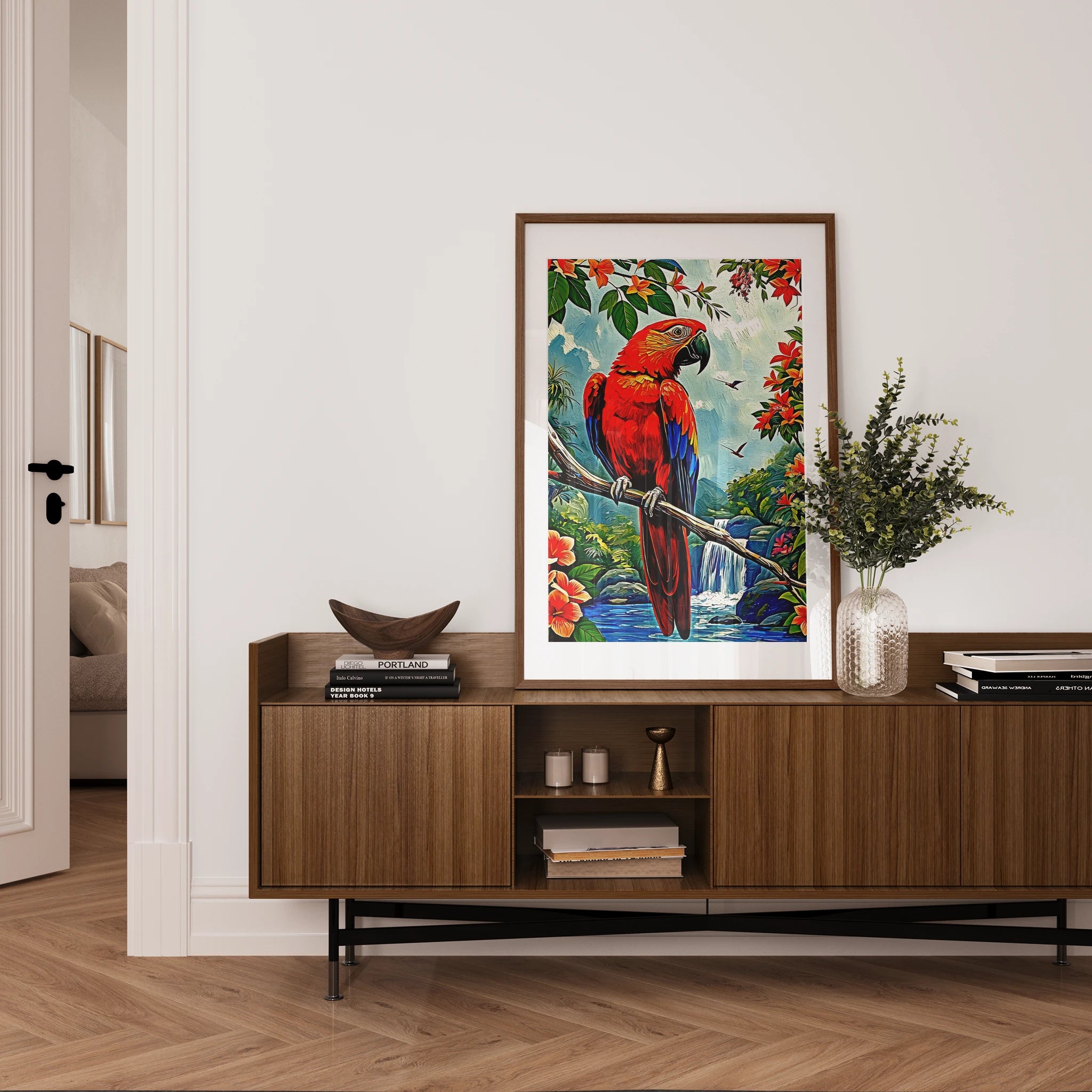 Scarlet Macaw-Ara Macao-Framed Paper Print-452260 Visual Wall Art Framed Print