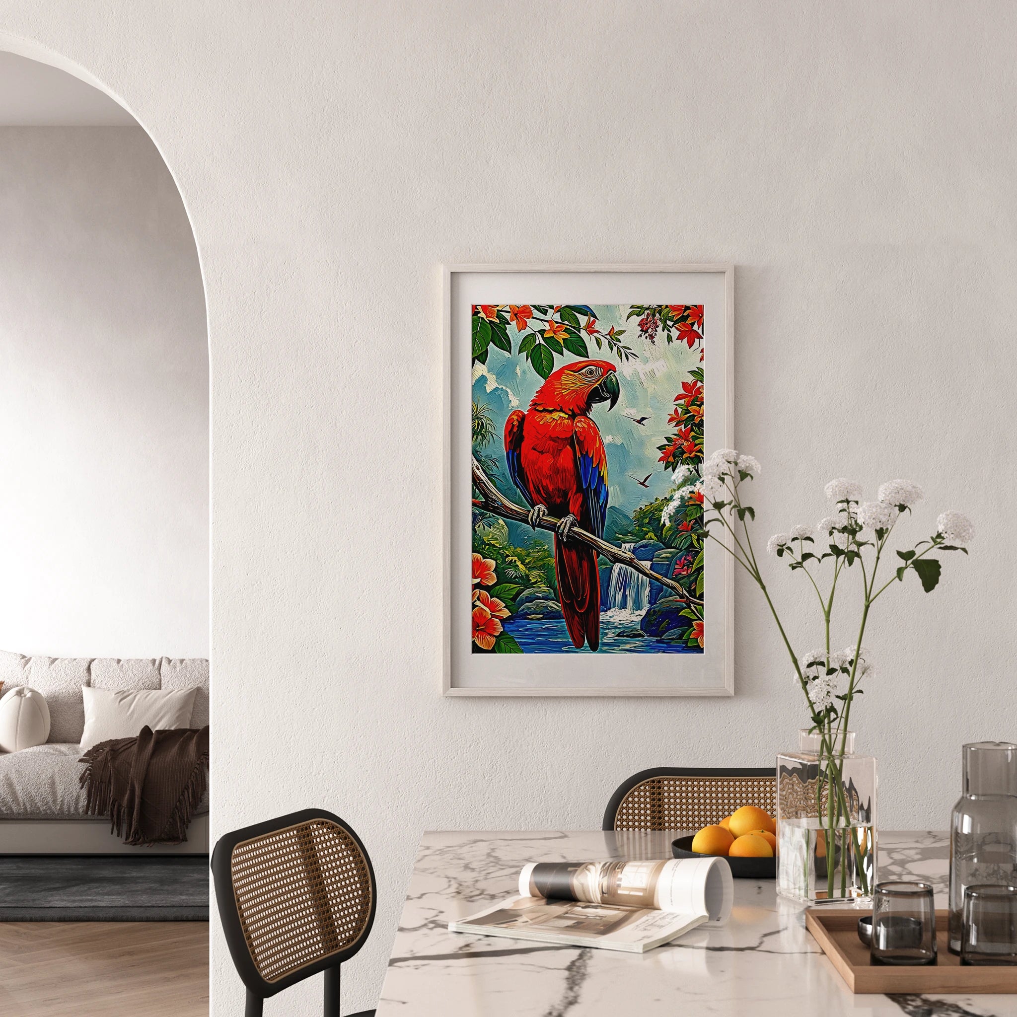 Scarlet Macaw-Ara Macao-Framed Paper Print-452260 Visual Wall Art Framed Print