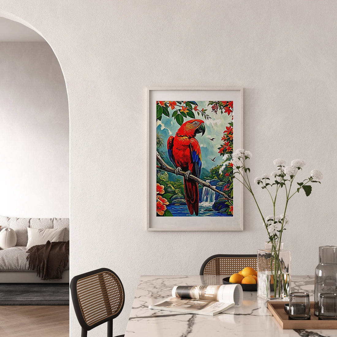 Scarlet Macaw-Ara Macao-Framed Paper Print-452260 Visual Wall Art Framed Print