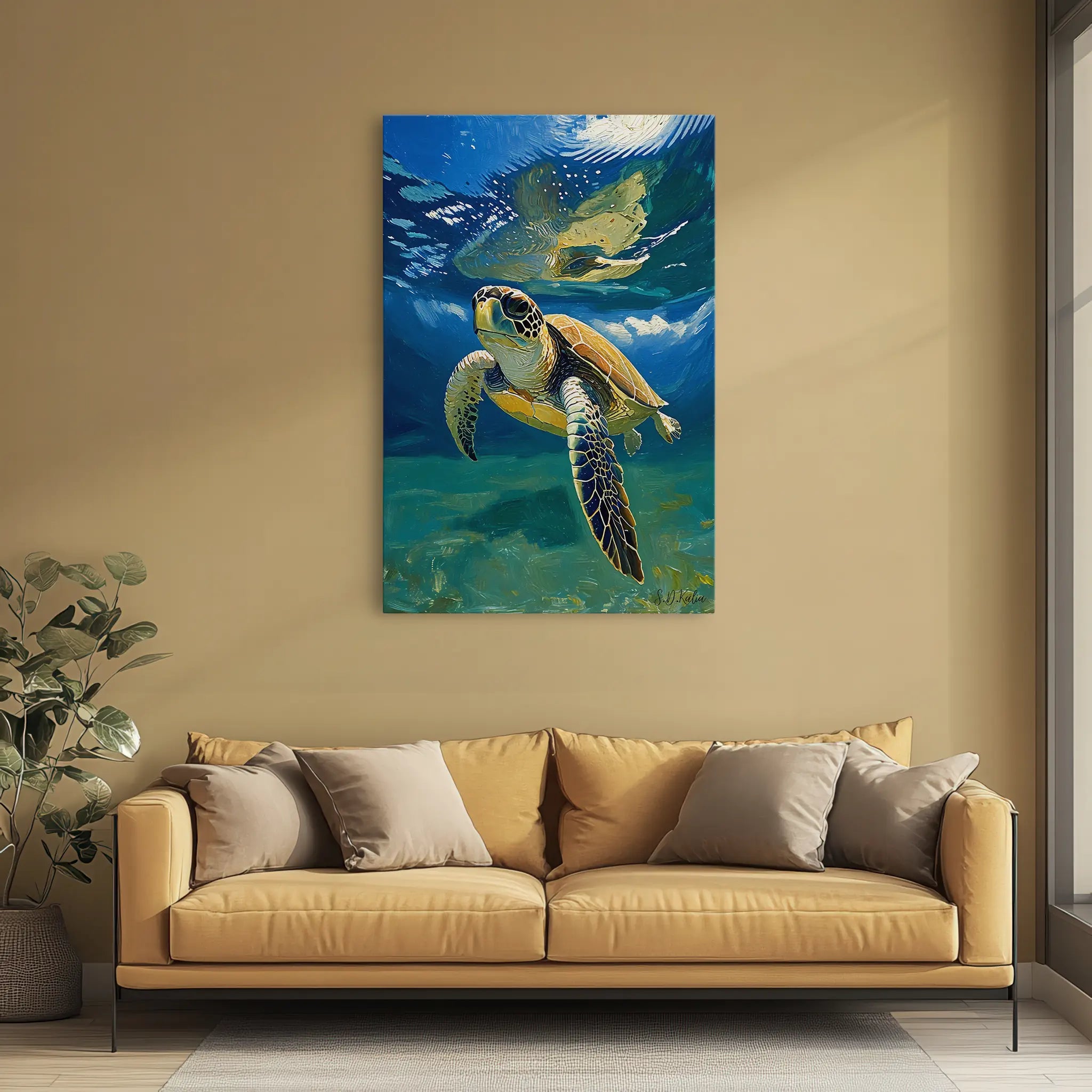 Sea Turtle Swimming Underwater Giclée Print 231049 Visual Wall Art AR2:3V Giclée Print