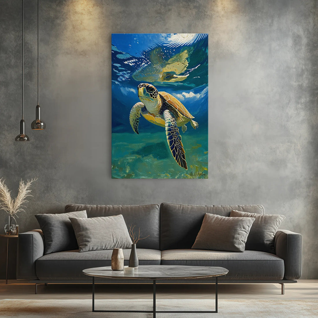 Sea Turtle Swimming Underwater Giclée Print 231049 Visual Wall Art AR2:3V Giclée Print