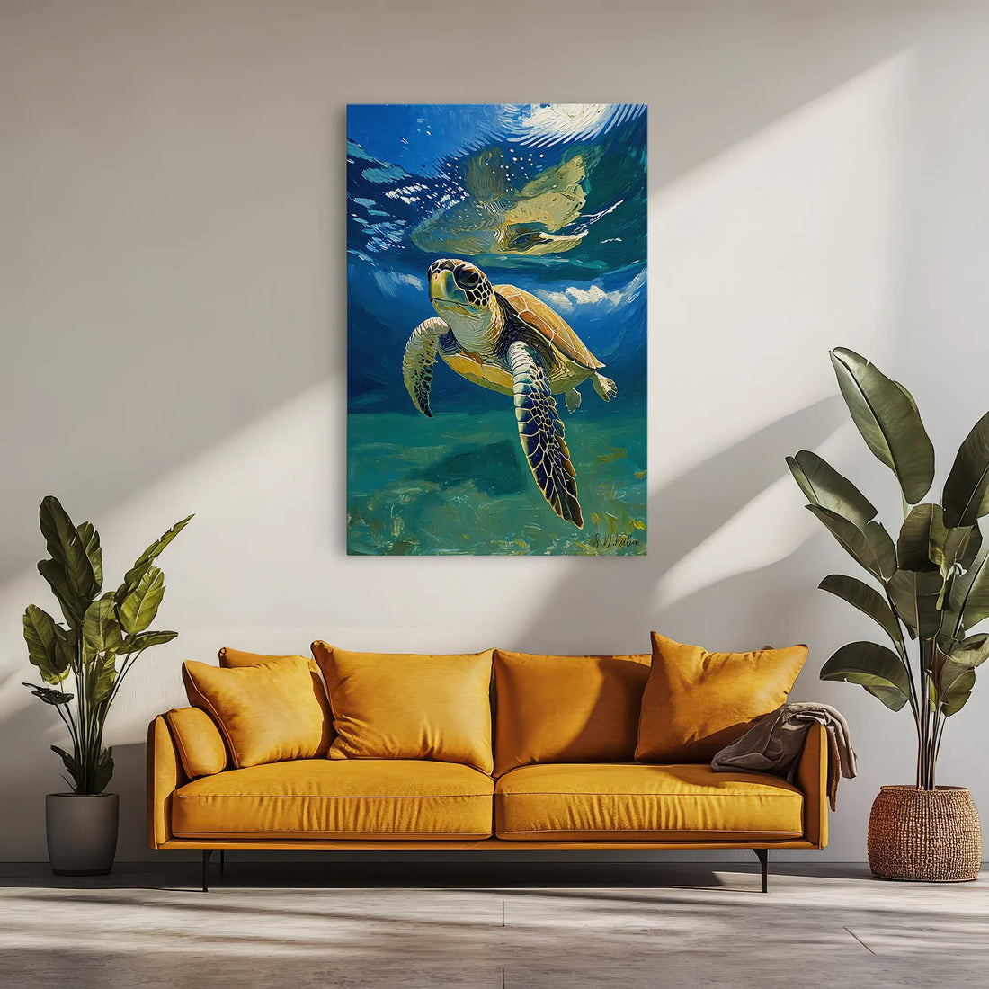 Sea Turtle Swimming Underwater Giclée Print 231049 Visual Wall Art AR2:3V Giclée Print