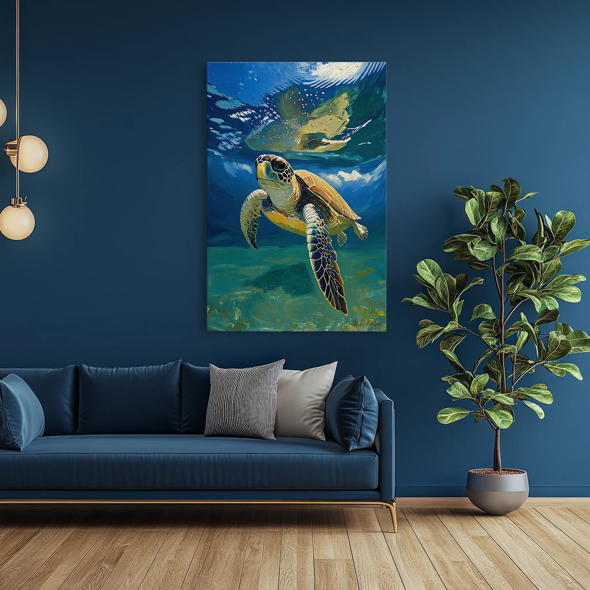 Sea Turtle Swimming Underwater Giclée Print 231049 Visual Wall Art AR2:3V Giclée Print