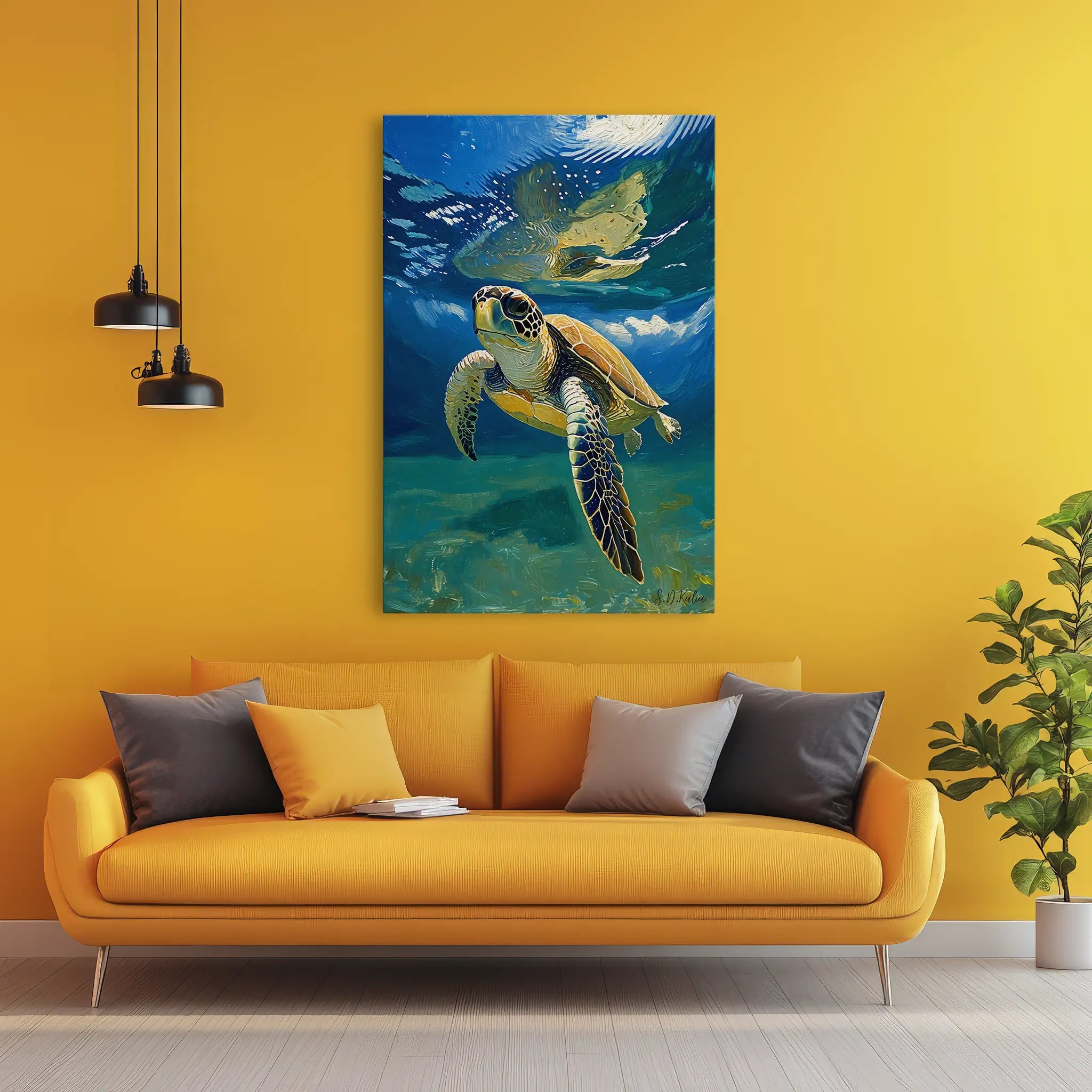 Sea Turtle Swimming Underwater Giclée Print 231049 Visual Wall Art AR2:3V Giclée Print