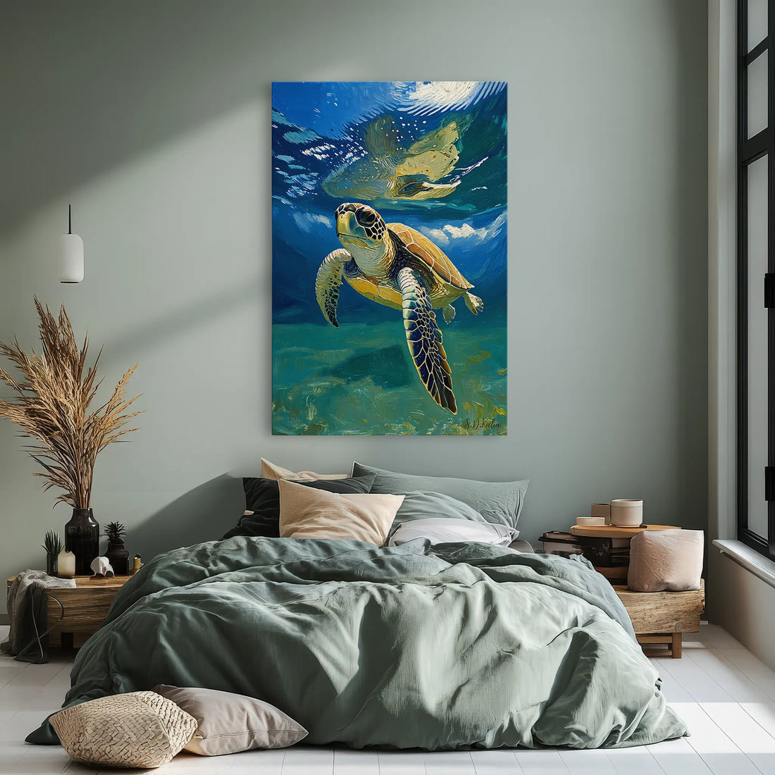Sea Turtle Swimming Underwater Giclée Print 231049 Visual Wall Art AR2:3V Giclée Print
