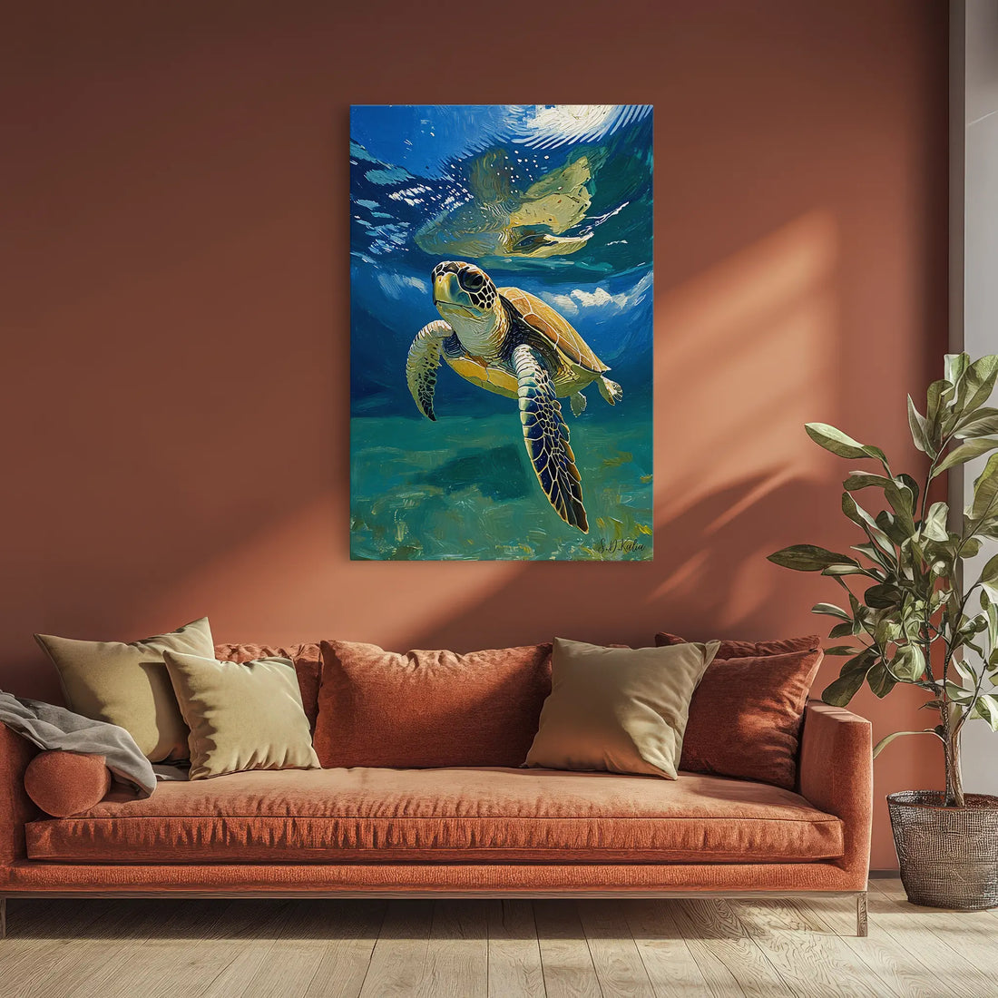 Sea Turtle Swimming Underwater Giclée Print 231049 Visual Wall Art AR2:3V Giclée Print
