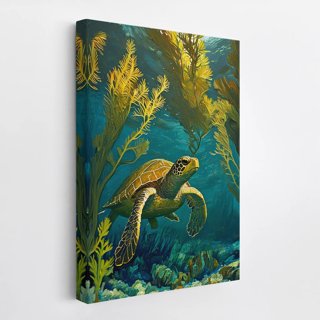 Sea Turtle in Blue Water Coastal Marine Giclée Print 231048 Visual Wall Art AR2:3V Giclée Print