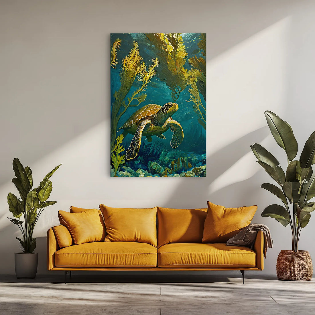 Sea Turtle in Blue Water Coastal Marine Giclée Print 231048 Visual Wall Art AR2:3V Giclée Print
