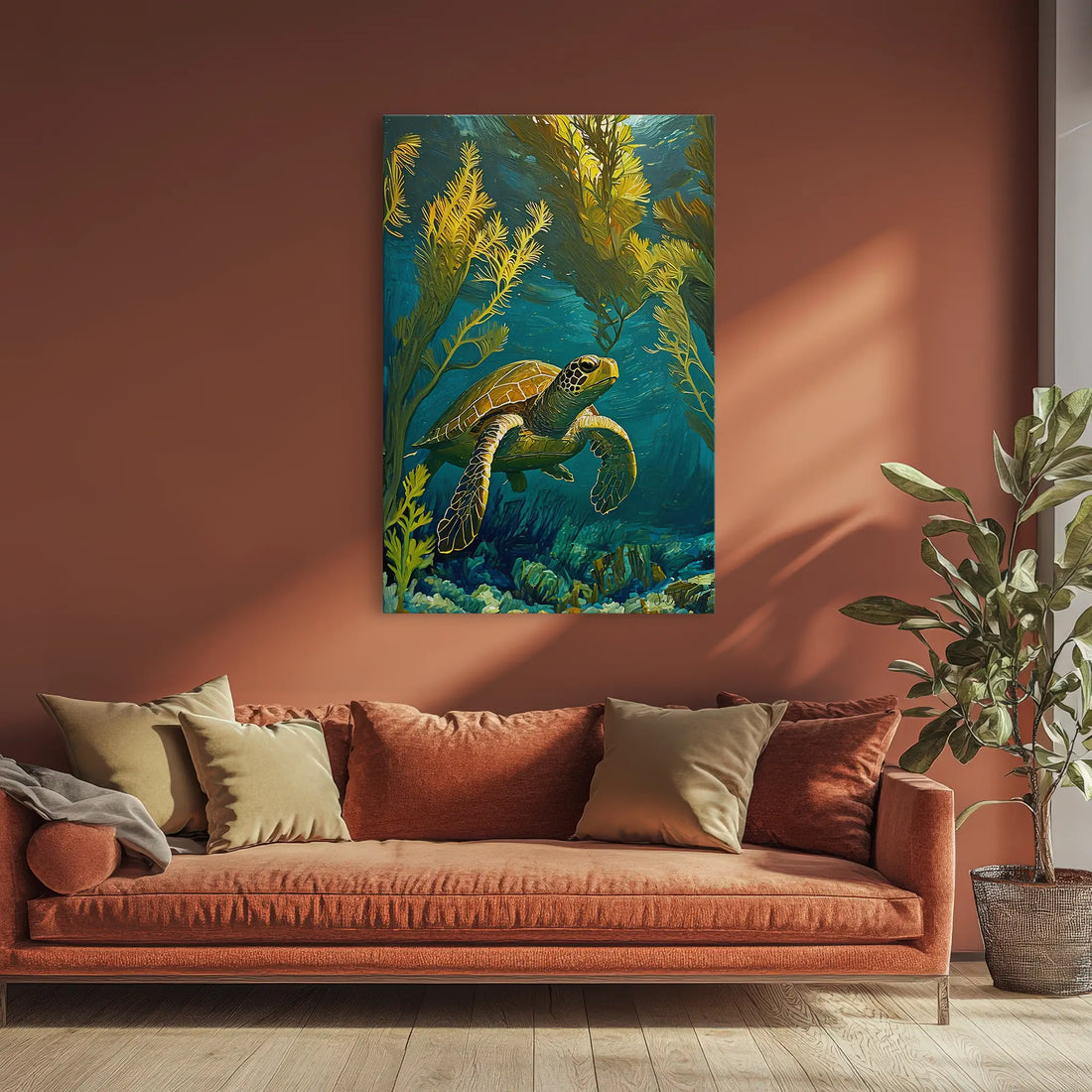 Sea Turtle in Blue Water Coastal Marine Giclée Print 231048 Visual Wall Art AR2:3V Giclée Print