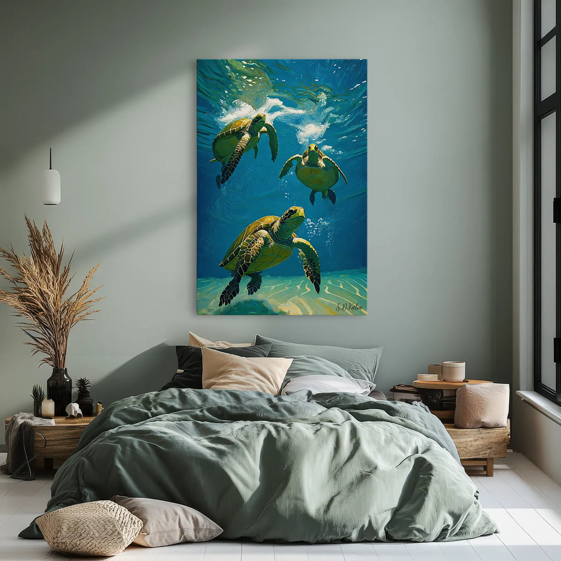 Sea Turtles Diving Together Underwater Giclée Print 231050 Visual Wall Art AR2:3V Giclée Print