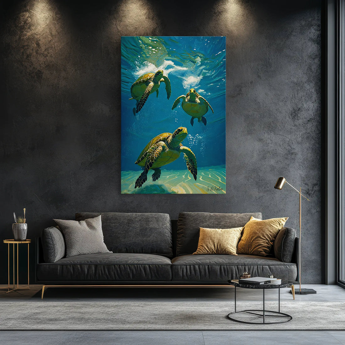 Sea Turtles Diving Together Underwater Giclée Print 231050 Visual Wall Art AR2:3V Giclée Print