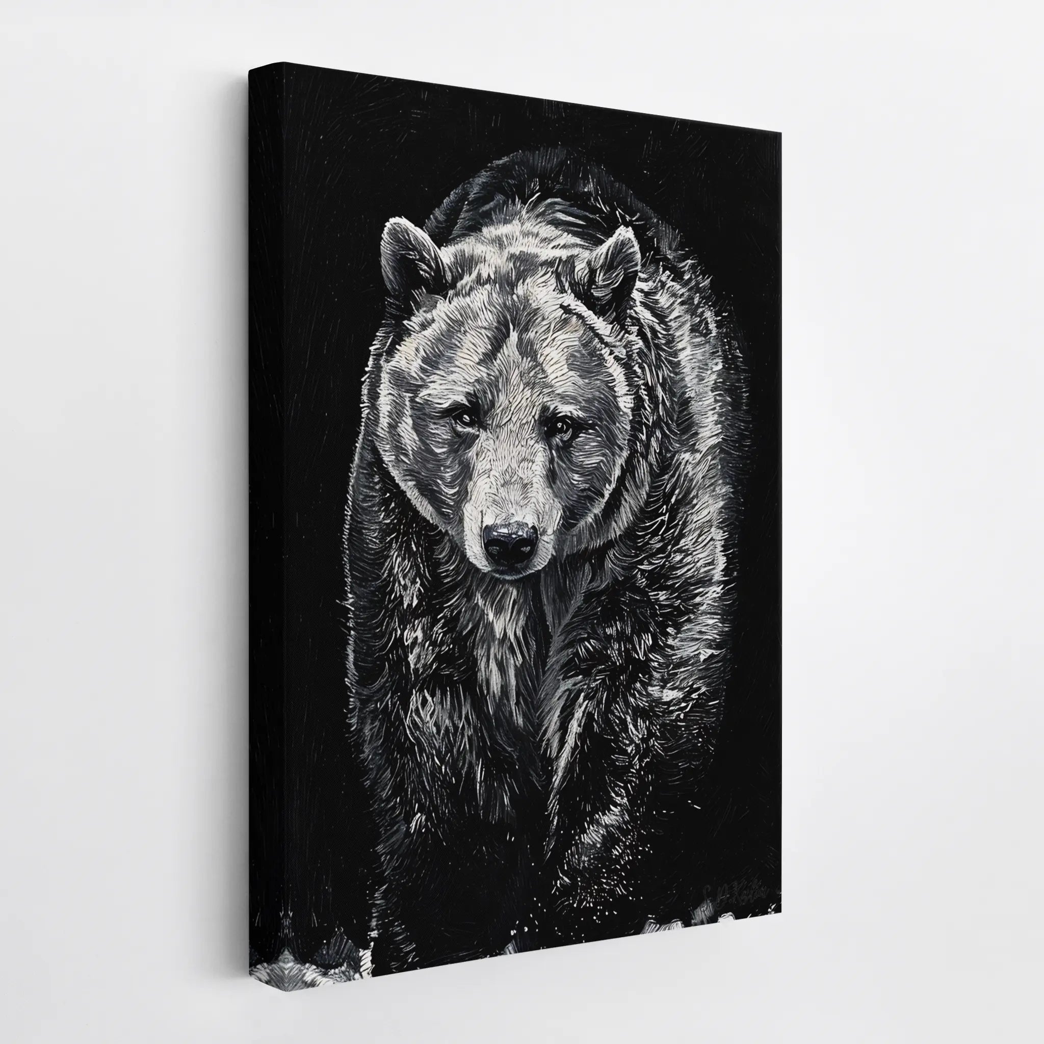 Sentinel Grizzly in Shadow Monochrome Giclée Print 231051 Visual Wall Art AR2:3V Giclée Print