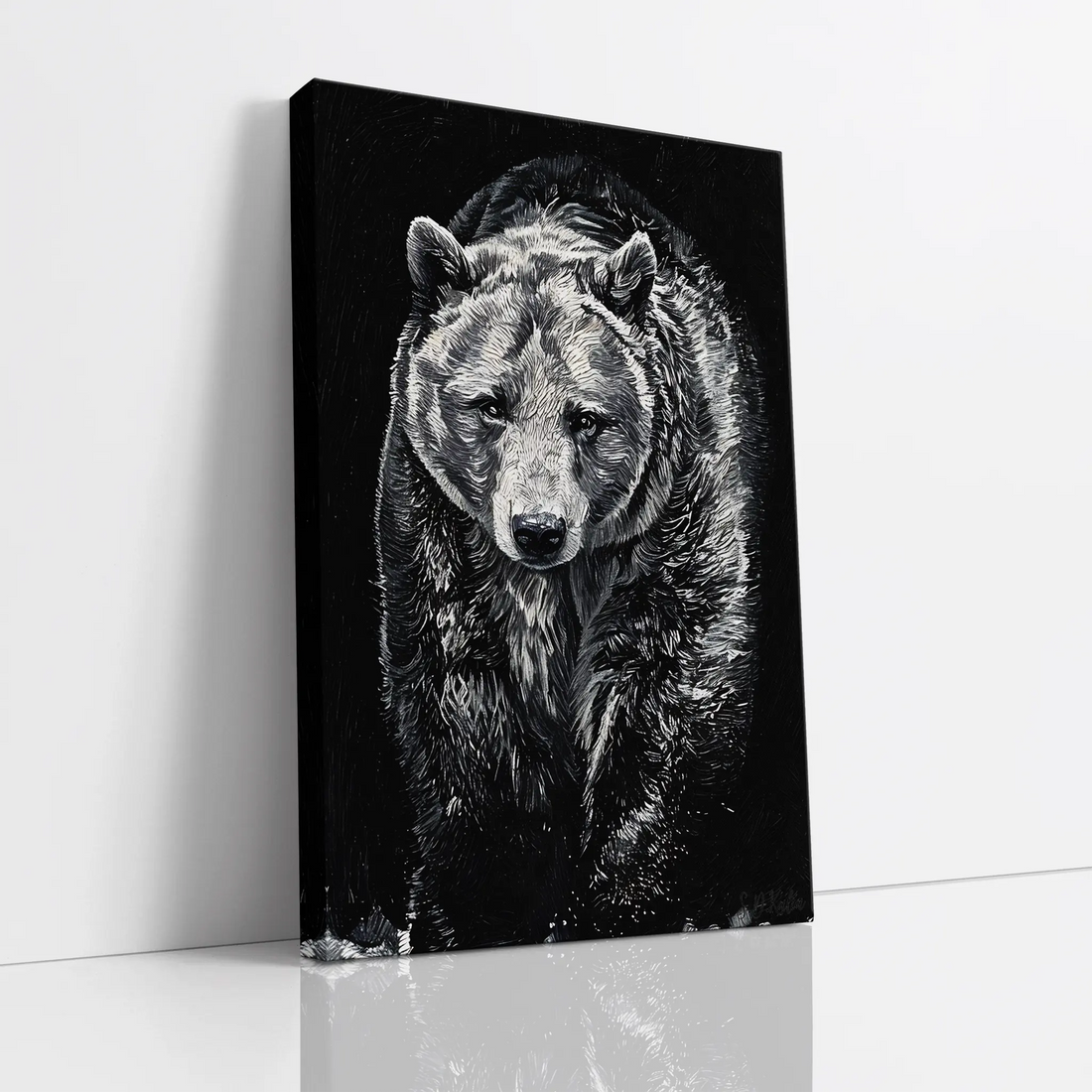 Sentinel Grizzly in Shadow Monochrome Giclée Print 231051 Visual Wall Art AR2:3V Giclée Print