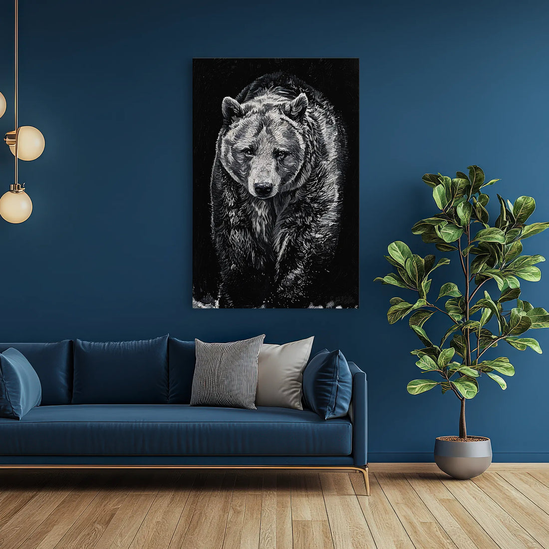 Sentinel Grizzly in Shadow Monochrome Giclée Print 231051 Visual Wall Art AR2:3V Giclée Print