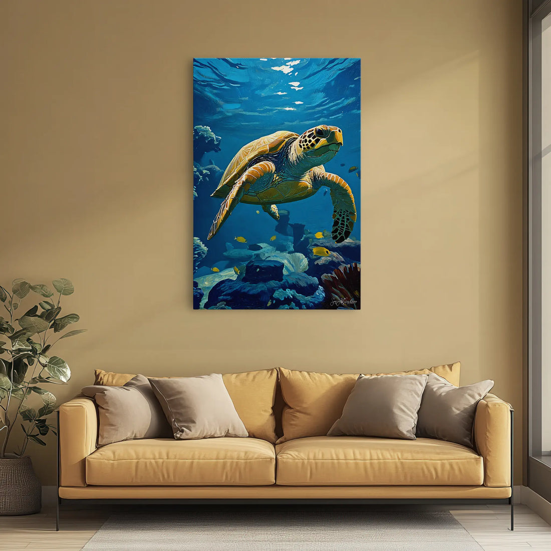 Serene Sea Turtle Glide Giclée Print 231052 Visual Wall Art AR2:3V Giclée Print