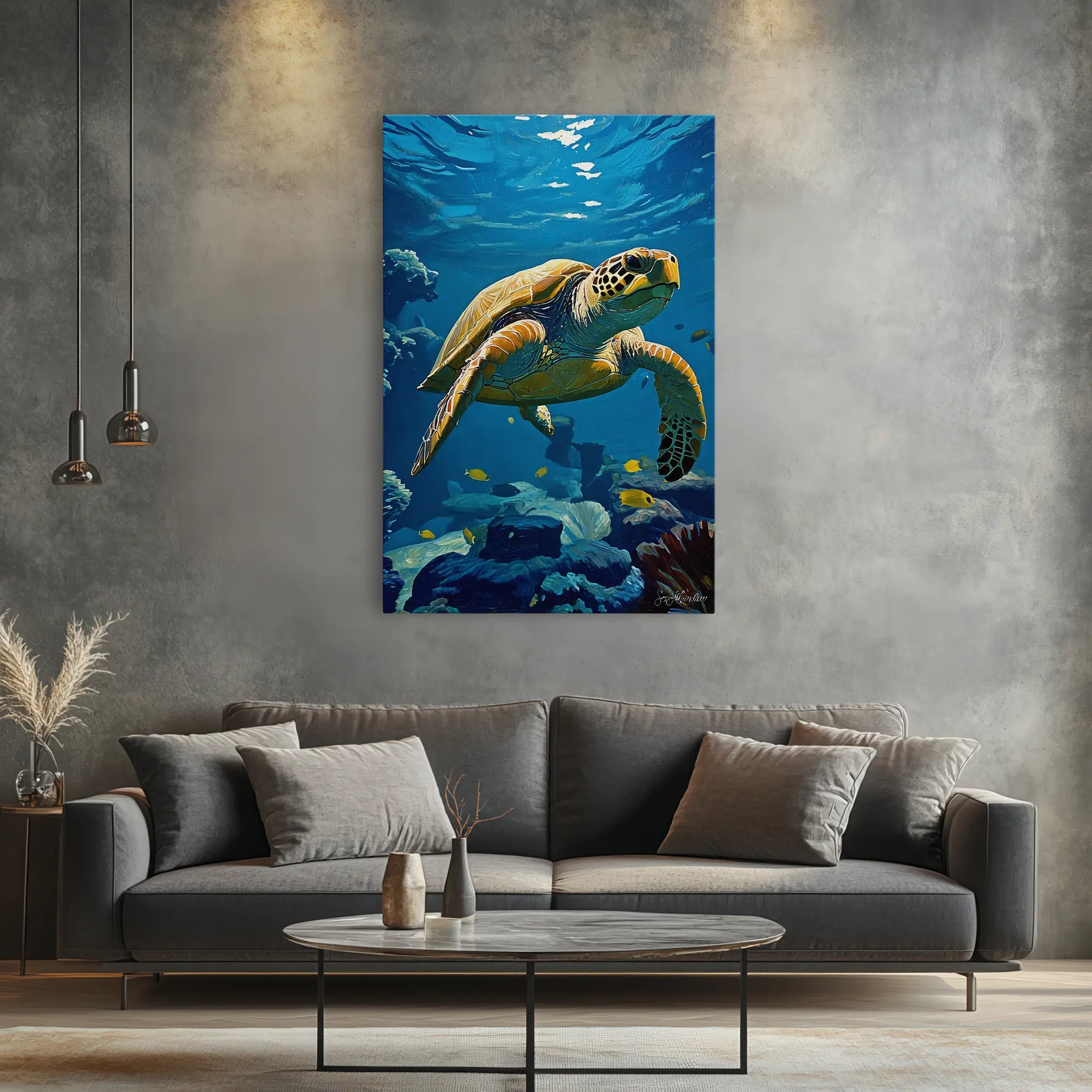 Serene Sea Turtle Glide Giclée Print 231052 Visual Wall Art AR2:3V Giclée Print