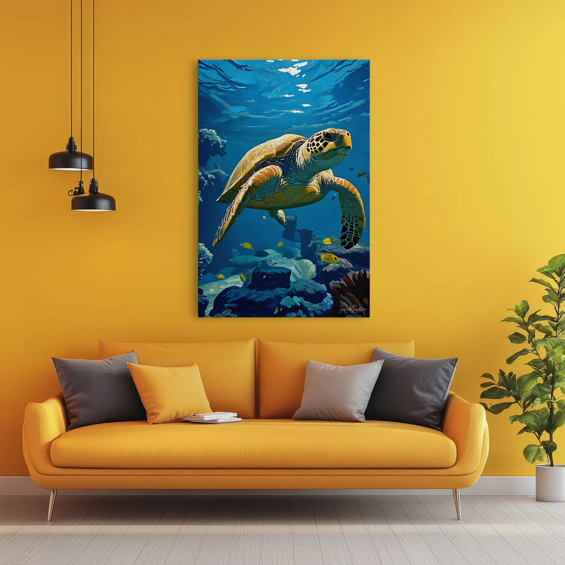 Serene Sea Turtle Glide Giclée Print 231052 Visual Wall Art AR2:3V Giclée Print