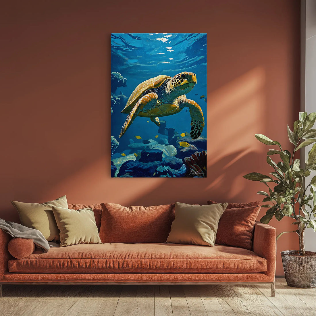 Serene Sea Turtle Glide Giclée Print 231052 Visual Wall Art AR2:3V Giclée Print