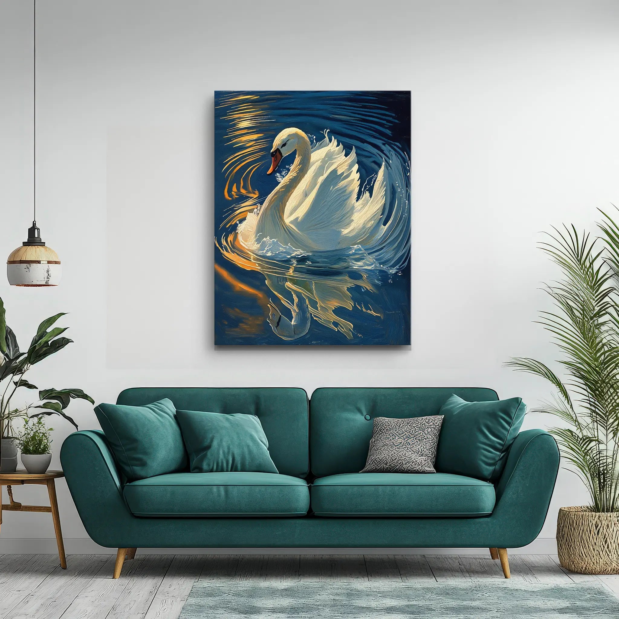 Serene Swan Reflection In Water Giclée Print 454019 Visual Wall Art AR3:4V-AR4:5V Giclée Print