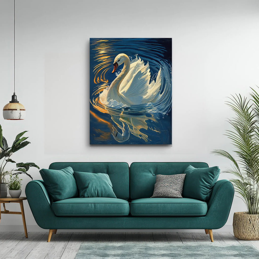 Serene Swan Reflection In Water Giclée Print 454019 Visual Wall Art AR3:4V-AR4:5V Giclée Print