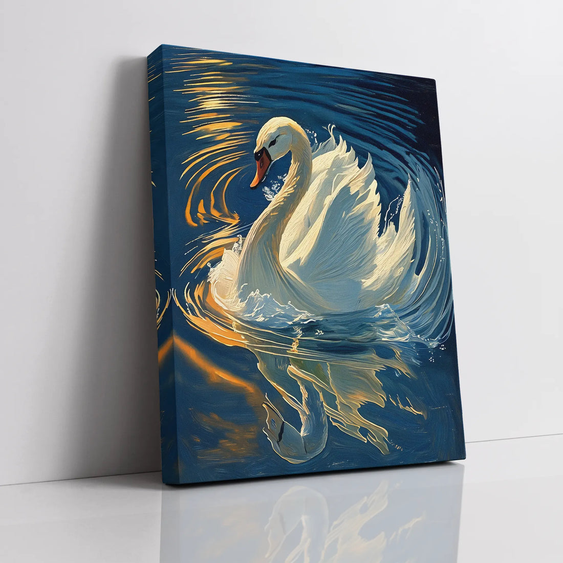 Serene Swan Reflection In Water Giclée Print 454019 Visual Wall Art AR3:4V-AR4:5V Giclée Print
