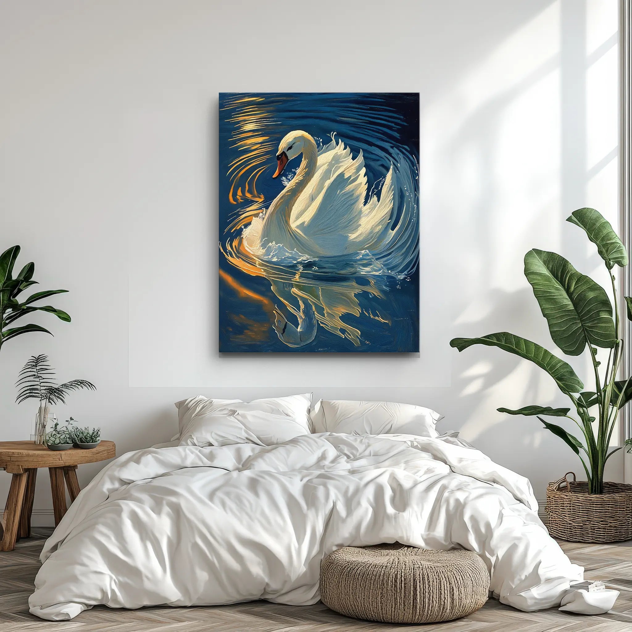 Serene Swan Reflection In Water Giclée Print 454019 Visual Wall Art AR3:4V-AR4:5V Giclée Print