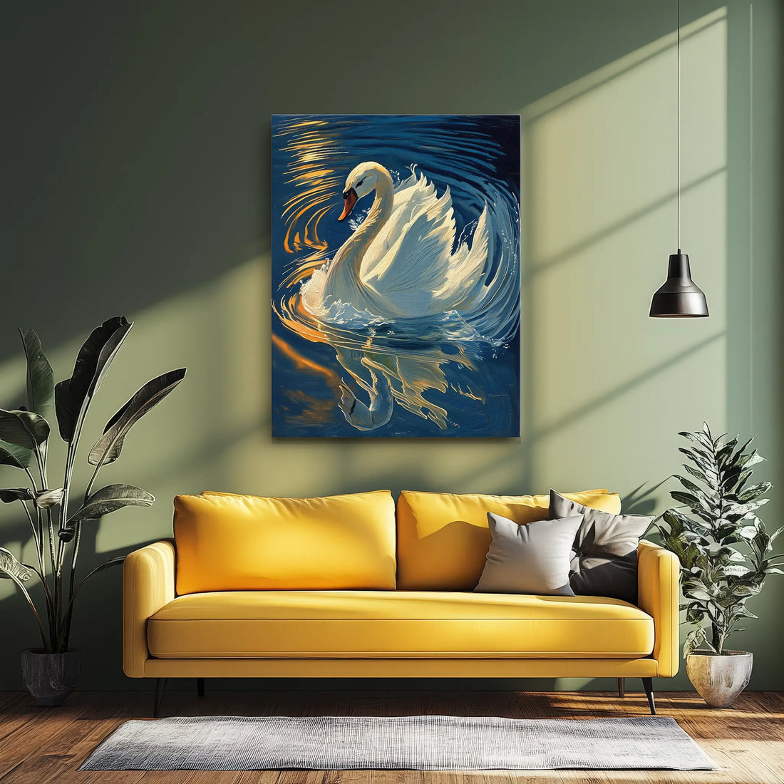 Serene Swan Reflection In Water Giclée Print 454019 Visual Wall Art AR3:4V-AR4:5V Giclée Print