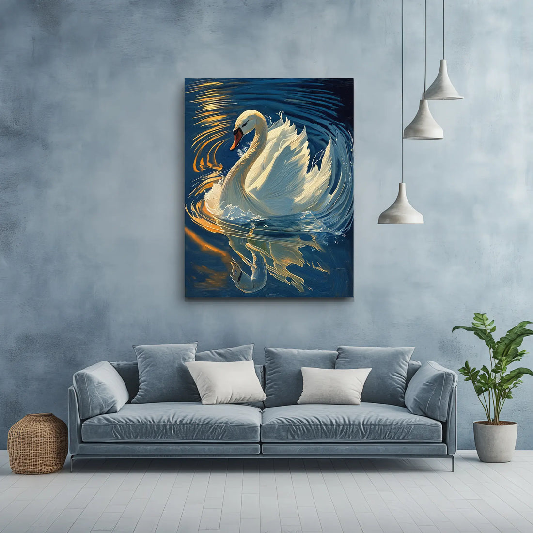Serene Swan Reflection In Water Giclée Print 454019 Visual Wall Art AR3:4V-AR4:5V Giclée Print