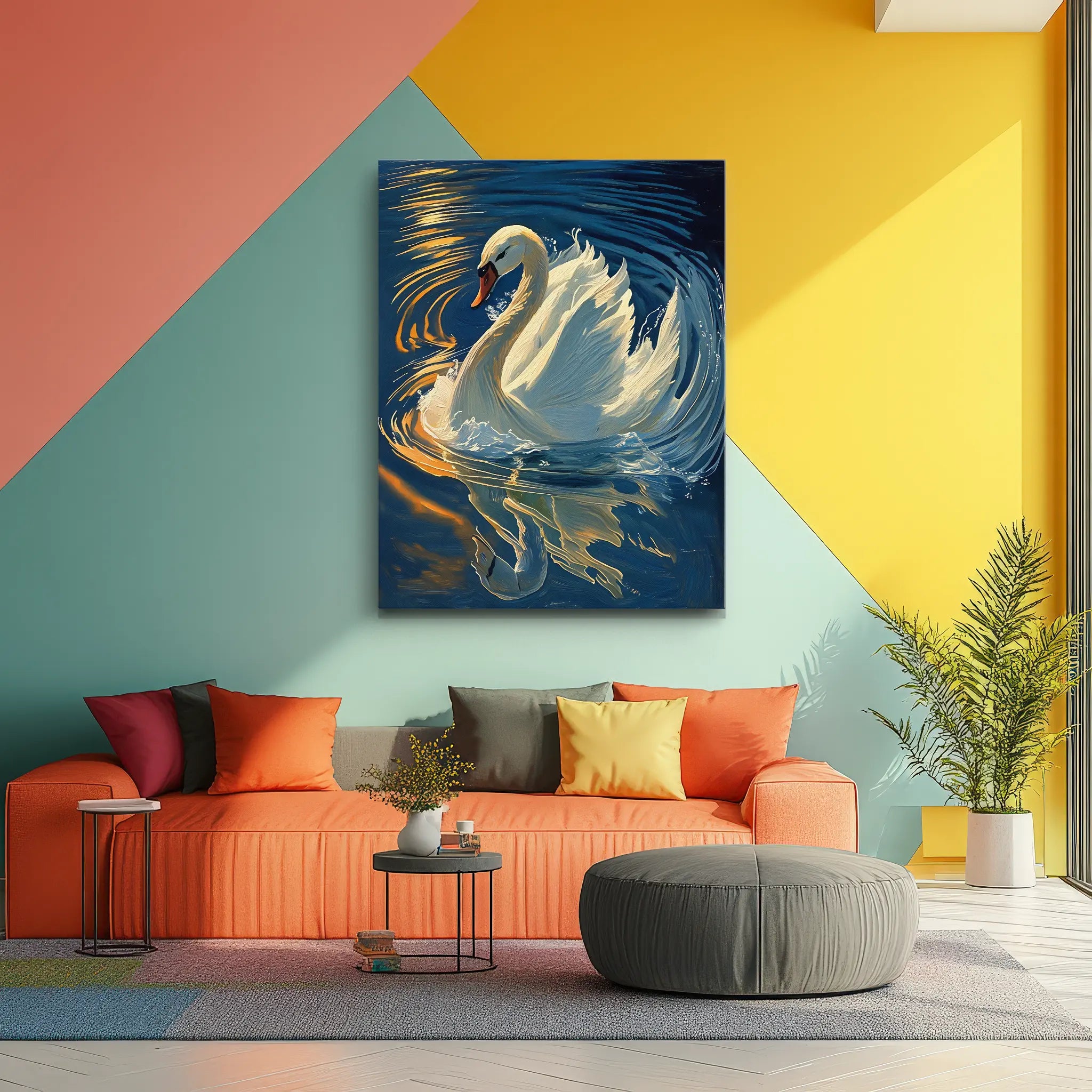 Serene Swan Reflection In Water Giclée Print 454019 Visual Wall Art AR3:4V-AR4:5V Giclée Print