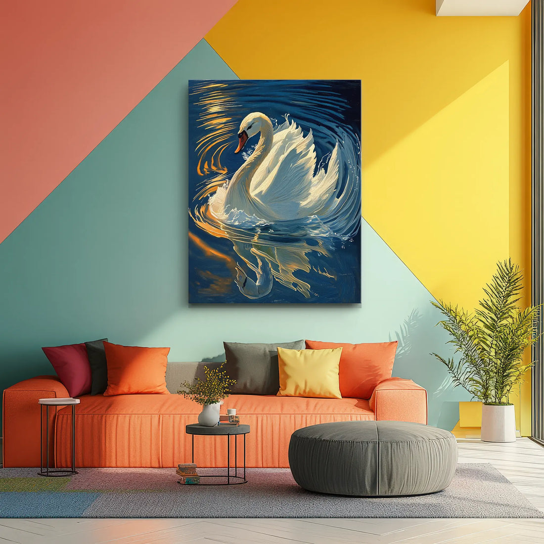 Serene Swan Reflection In Water Giclée Print 454019 Visual Wall Art AR3:4V-AR4:5V Giclée Print