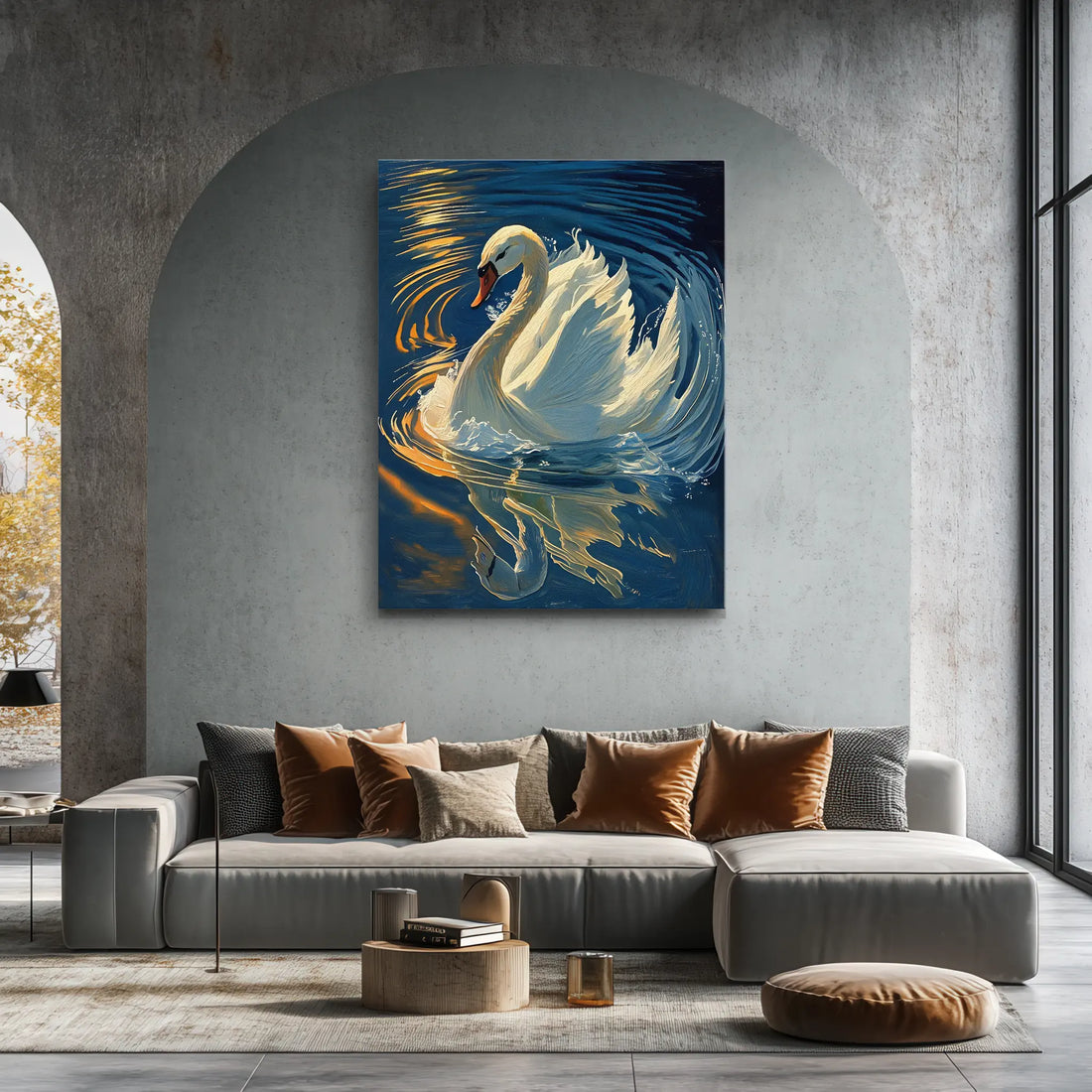 Serene Swan Reflection In Water Giclée Print 454019 Visual Wall Art AR3:4V-AR4:5V Giclée Print