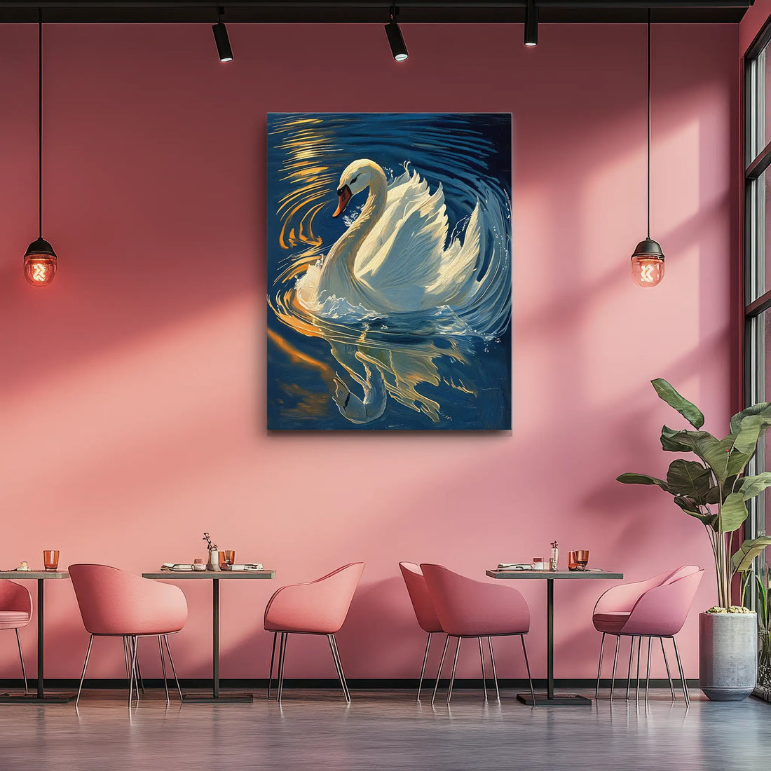 Serene Swan Reflection In Water Giclée Print 454019 Visual Wall Art AR3:4V-AR4:5V Giclée Print