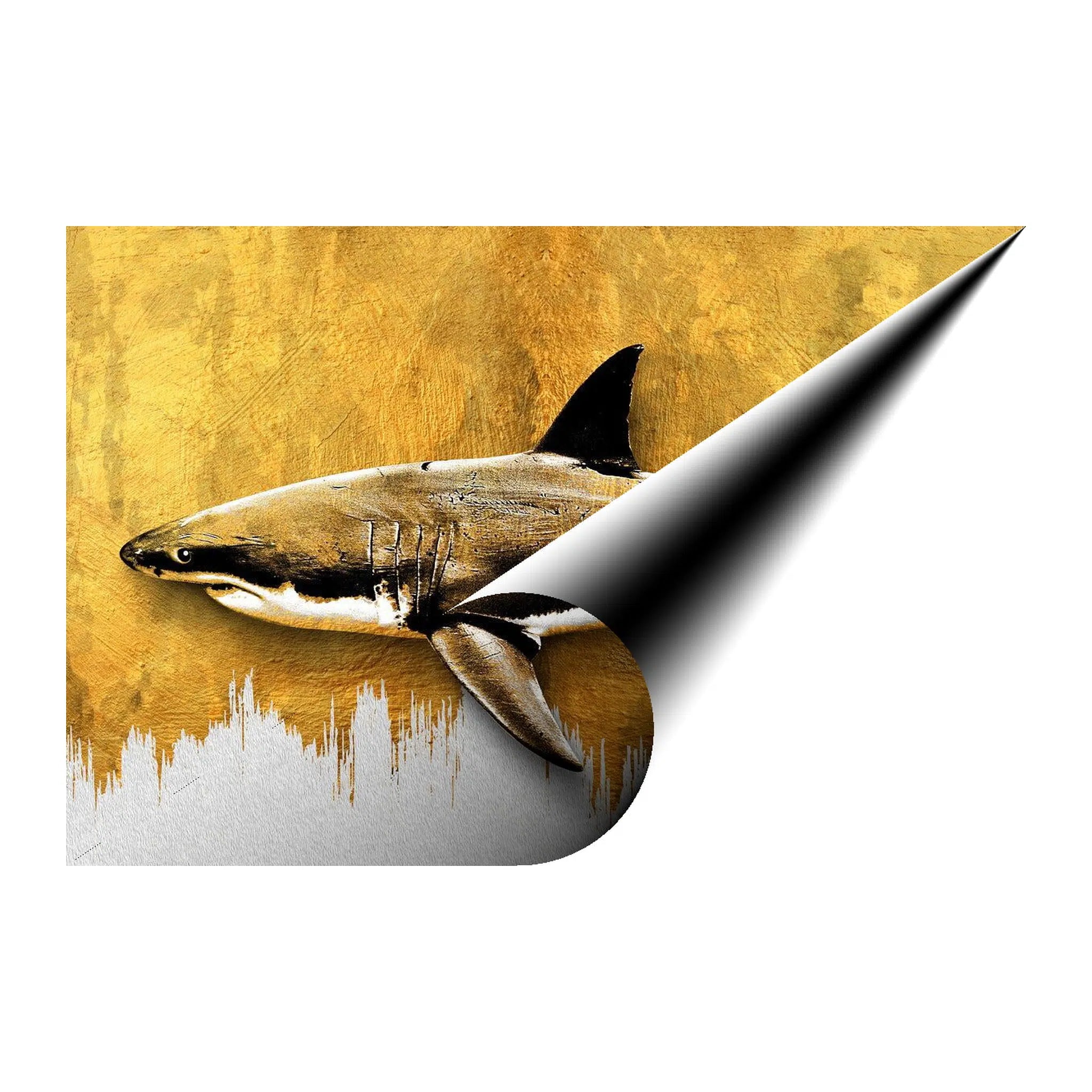 Shark Gold Giclée Print 32903 Giclée Rolled Canvas Print Visual Wall Art