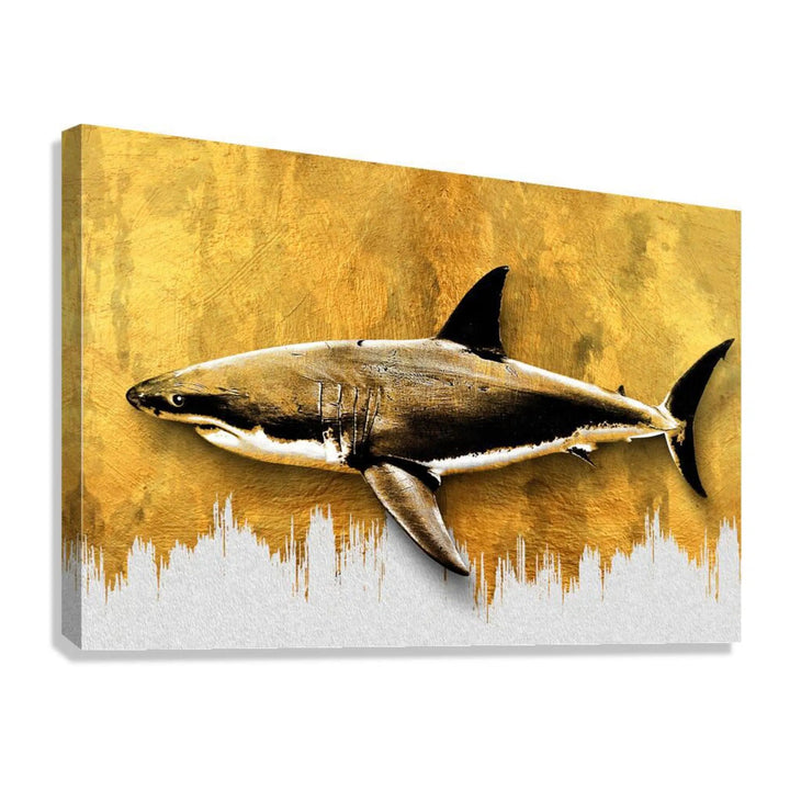 Shark Gold Giclée Print 32903 Giclée Stretched Canvas Print Visual Wall Art