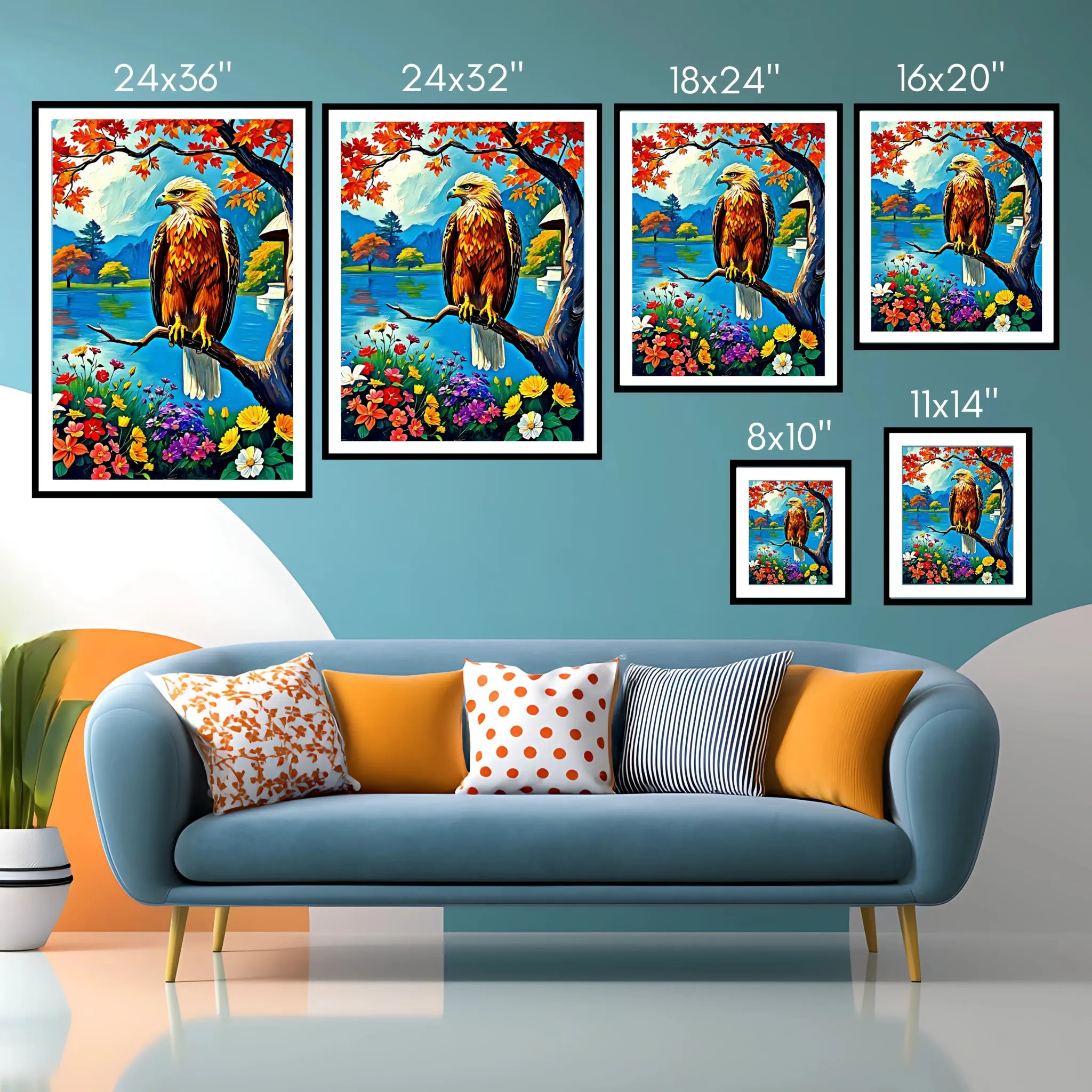 Siberian Golden Eagle-Framed Paper Print-452218 Visual Wall Art Framed Print