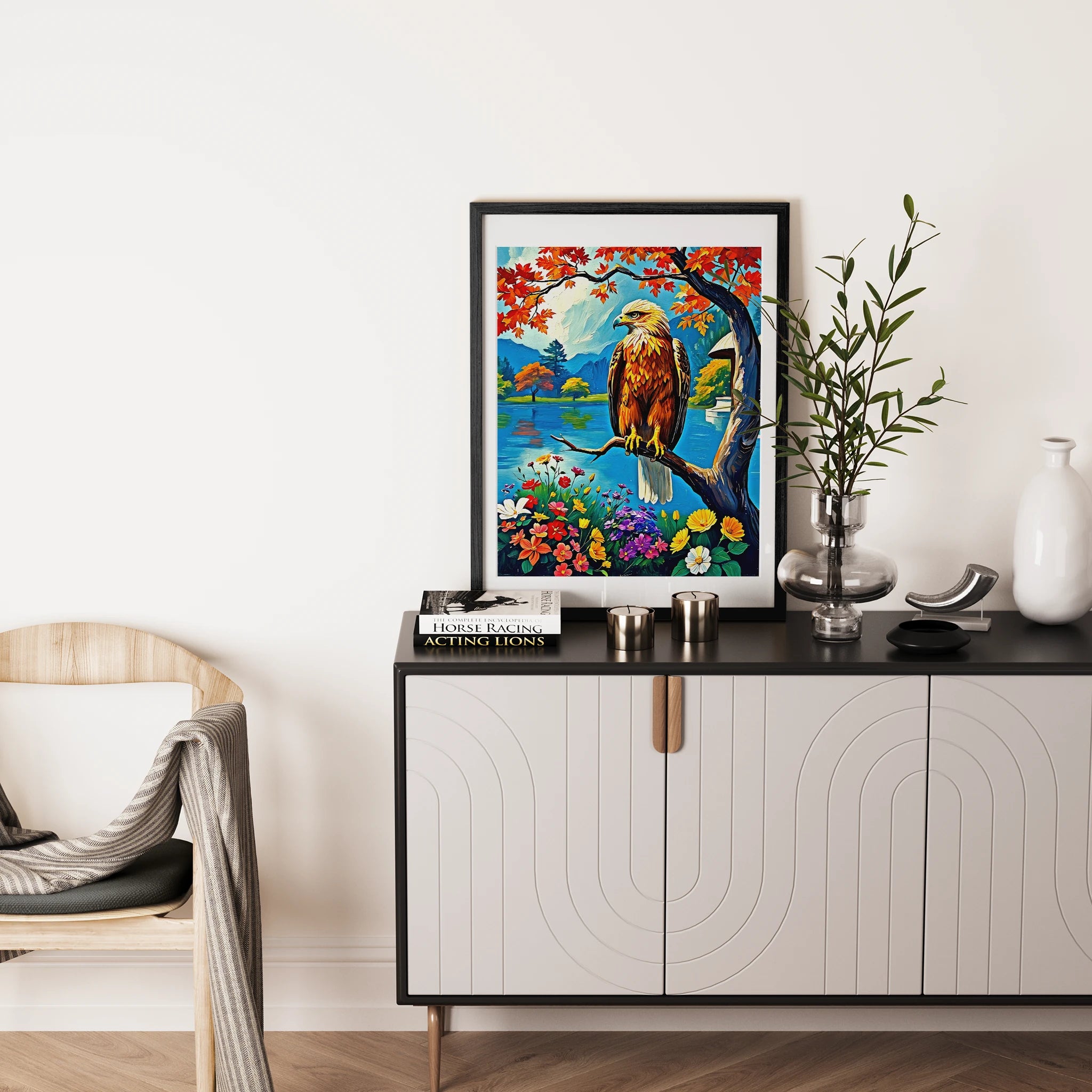 Siberian Golden Eagle-Framed Paper Print-452218 Visual Wall Art Framed Print