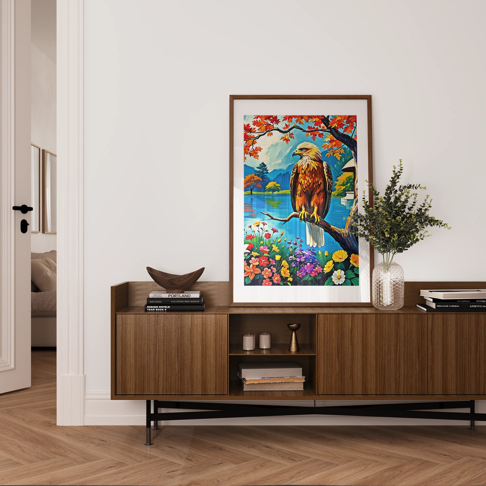 Siberian Golden Eagle-Framed Paper Print-452218 Visual Wall Art Framed Print