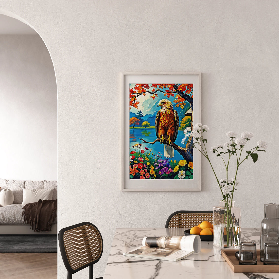 Siberian Golden Eagle-Framed Paper Print-452218 Visual Wall Art Framed Print