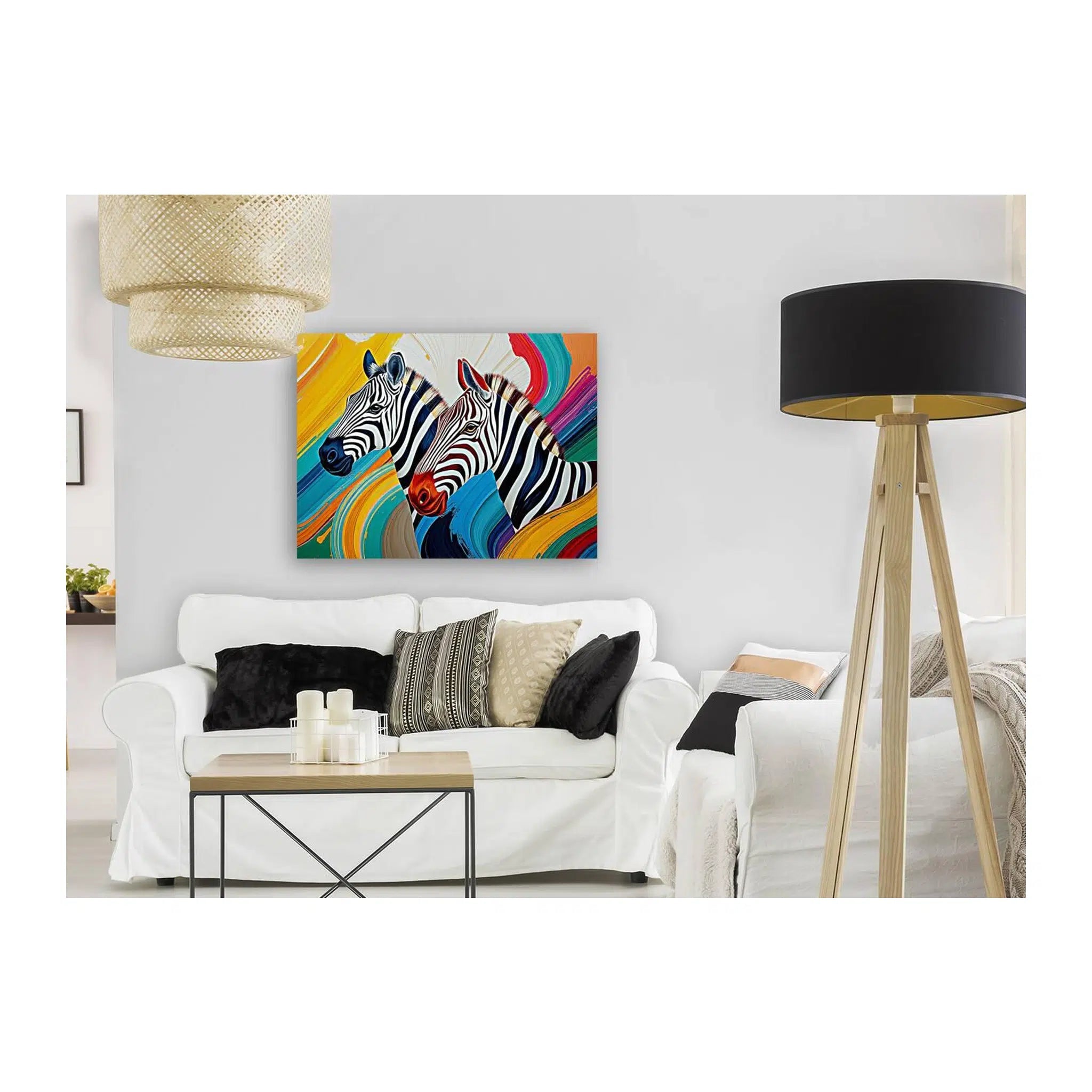 Side By Side Zebras Giclée Print 43145 Visual Wall Art