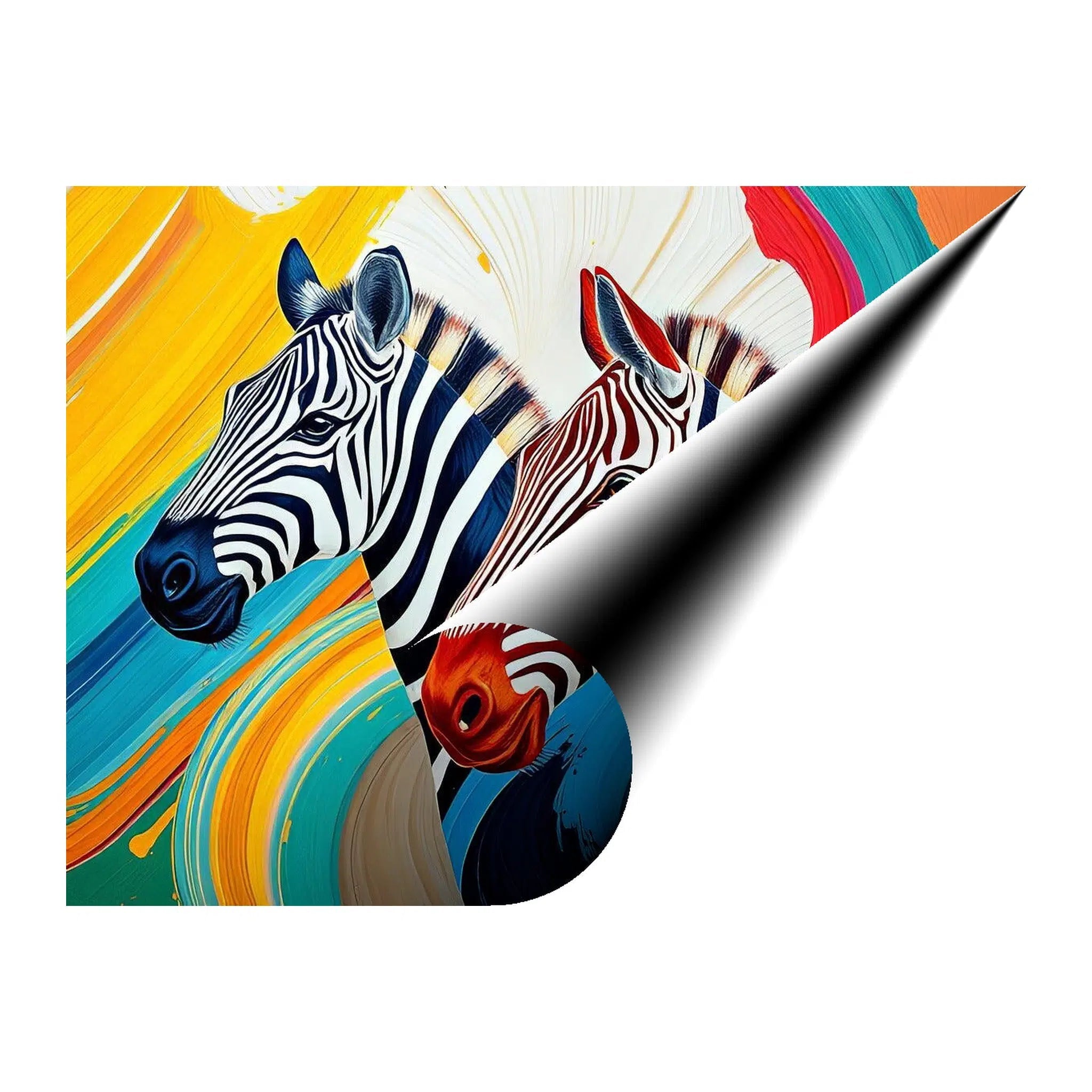 Side By Side Zebras Giclée Print 43145 Giclée Rolled Canvas Print Visual Wall Art