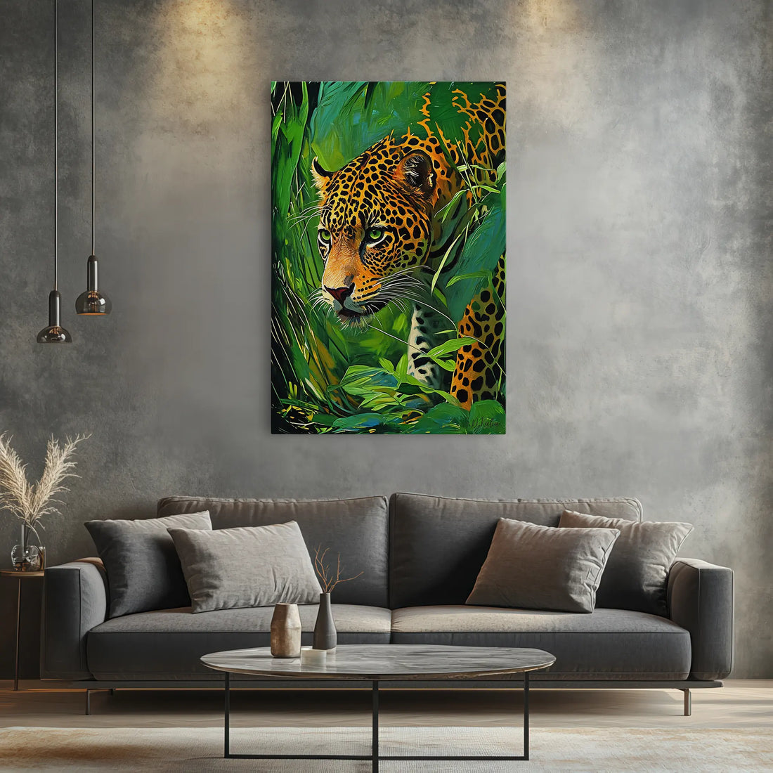 Silent Hunter Leopard Stalking Through Foliage Giclée Print 231053 Visual Wall Art AR2:3V Giclée Print