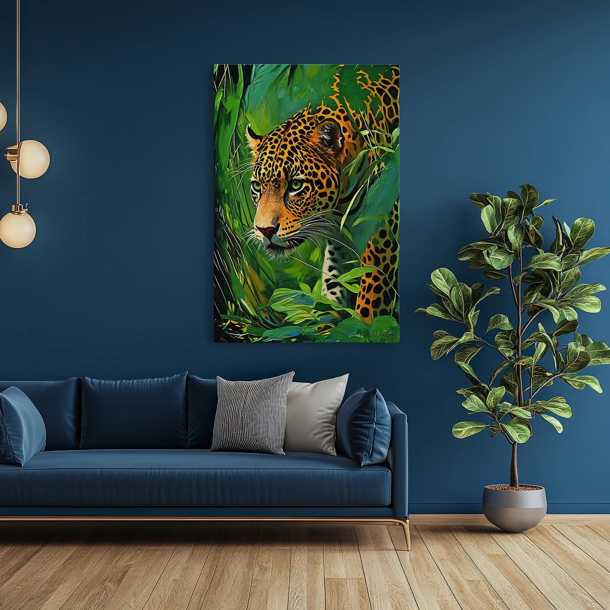 Silent Hunter Leopard Stalking Through Foliage Giclée Print 231053 Visual Wall Art AR2:3V Giclée Print