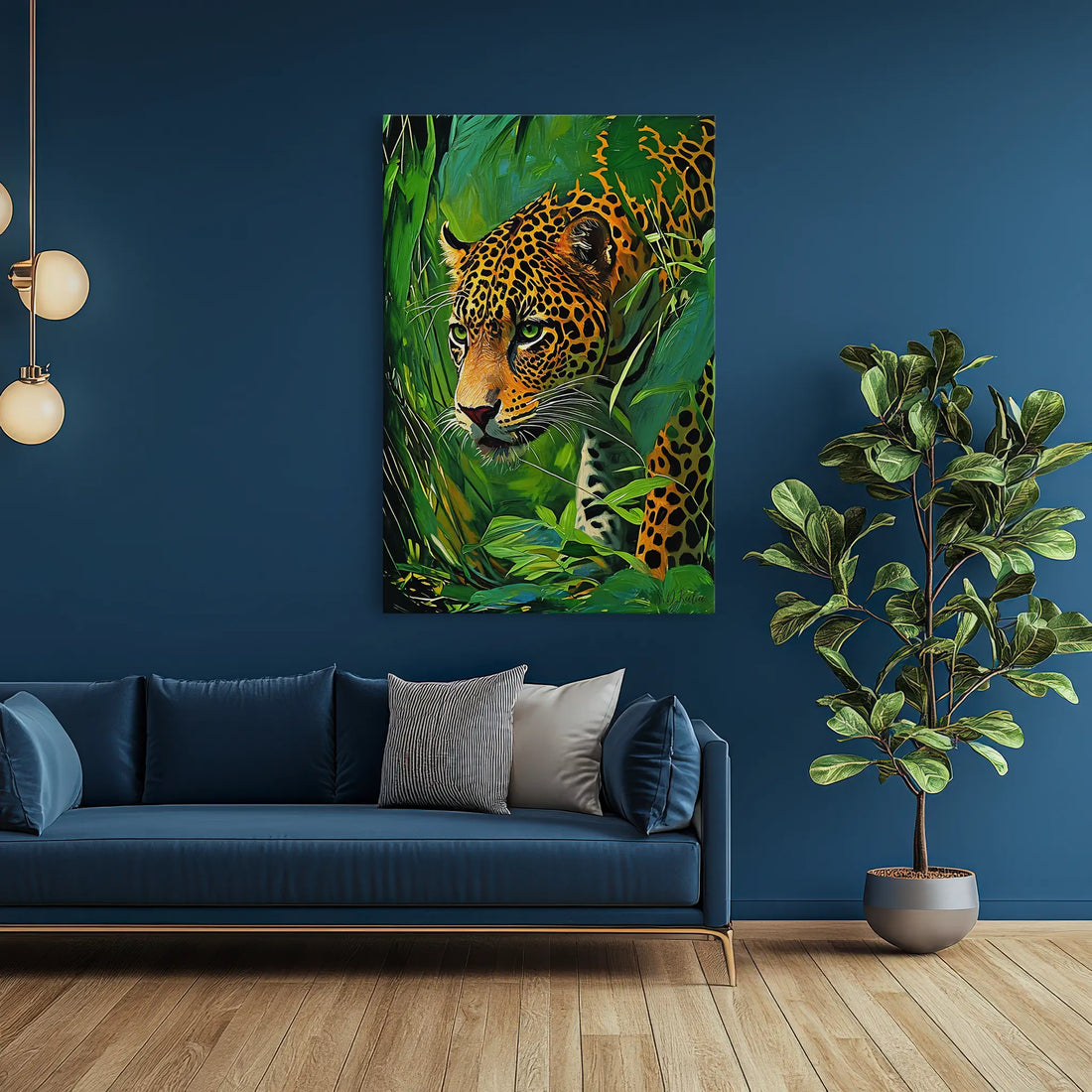 Silent Hunter Leopard Stalking Through Foliage Giclée Print 231053 Visual Wall Art AR2:3V Giclée Print