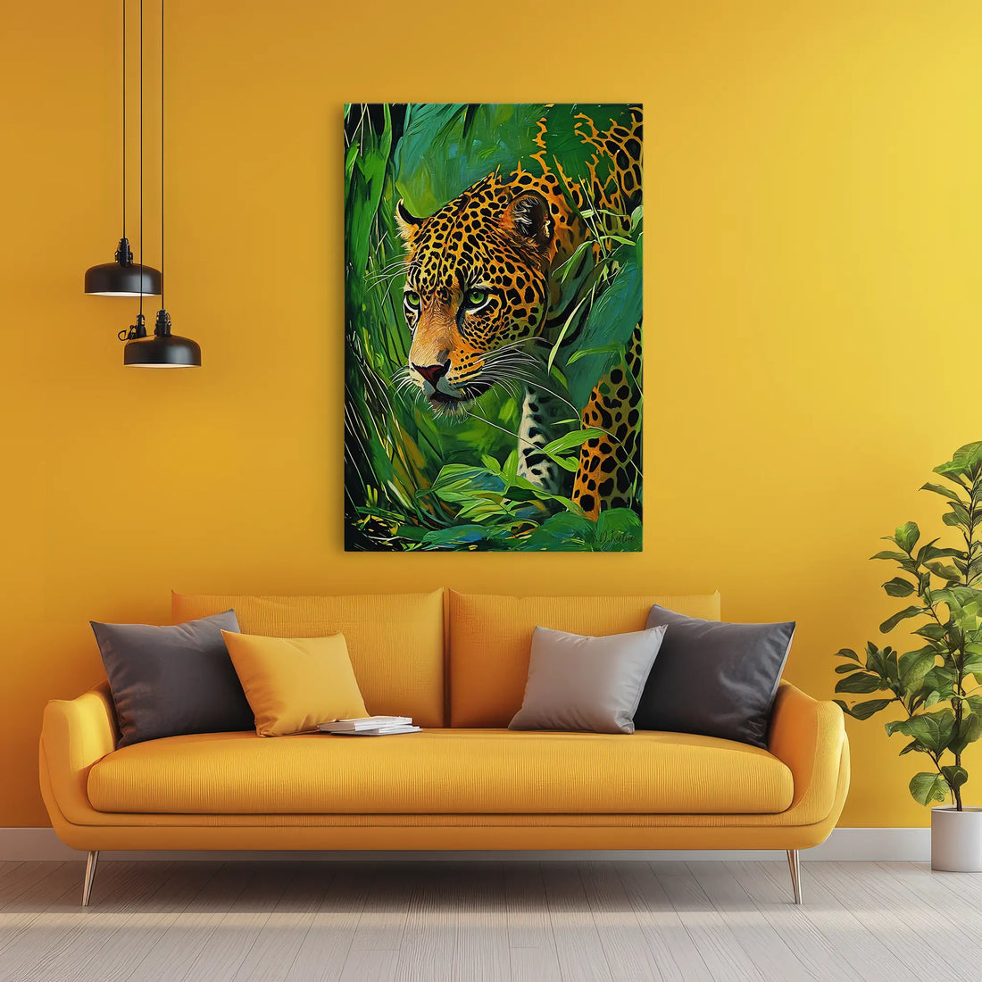 Silent Hunter Leopard Stalking Through Foliage Giclée Print 231053 Visual Wall Art AR2:3V Giclée Print