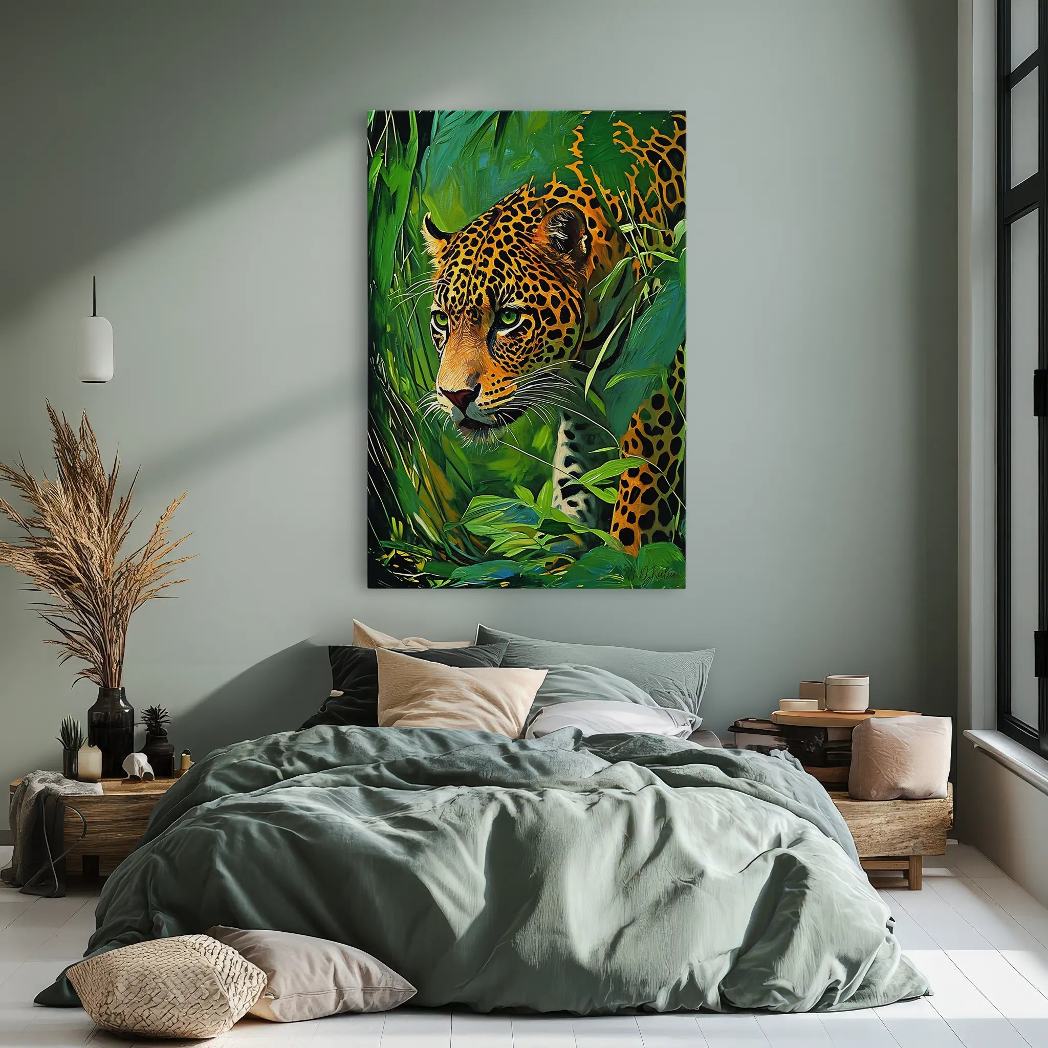 Silent Hunter Leopard Stalking Through Foliage Giclée Print 231053 Visual Wall Art AR2:3V Giclée Print