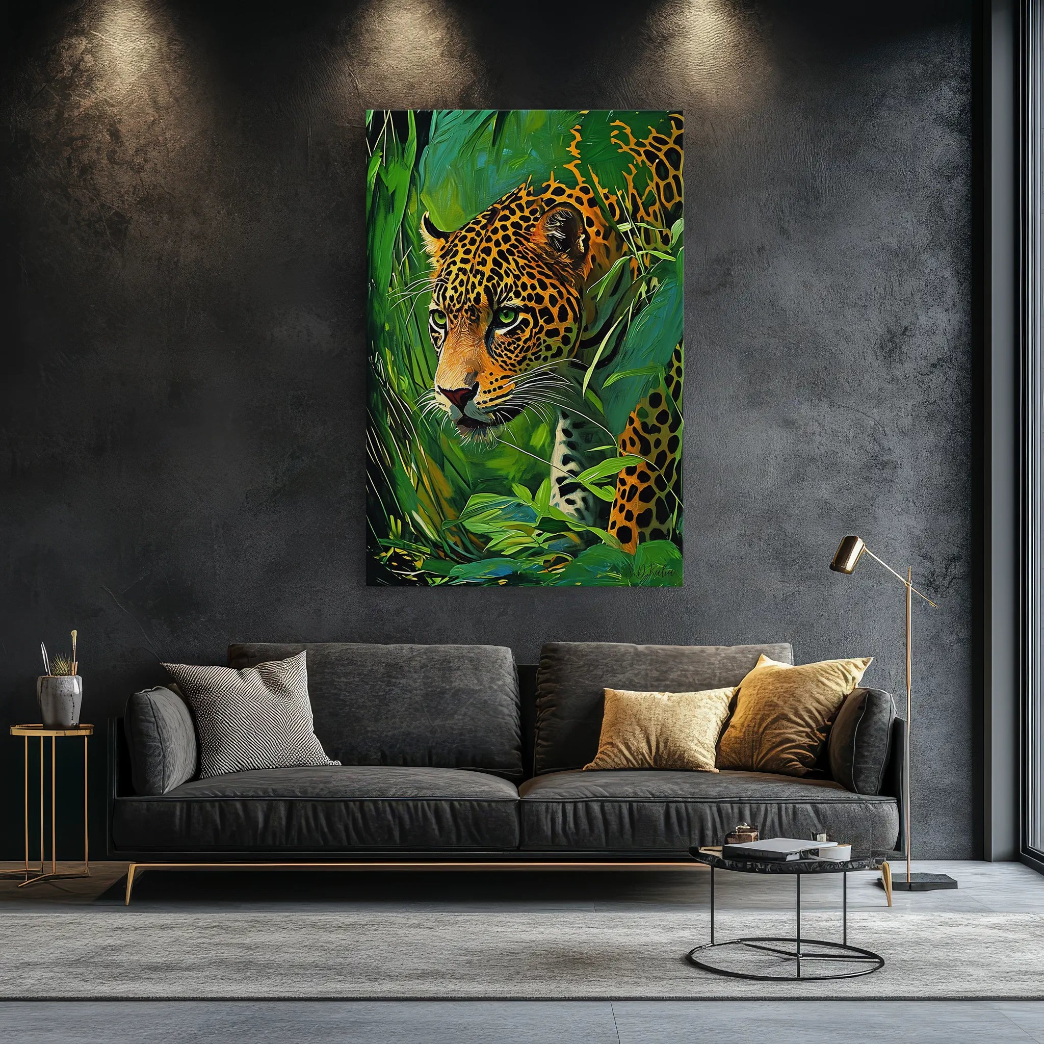 Silent Hunter Leopard Stalking Through Foliage Giclée Print 231053 Visual Wall Art AR2:3V Giclée Print