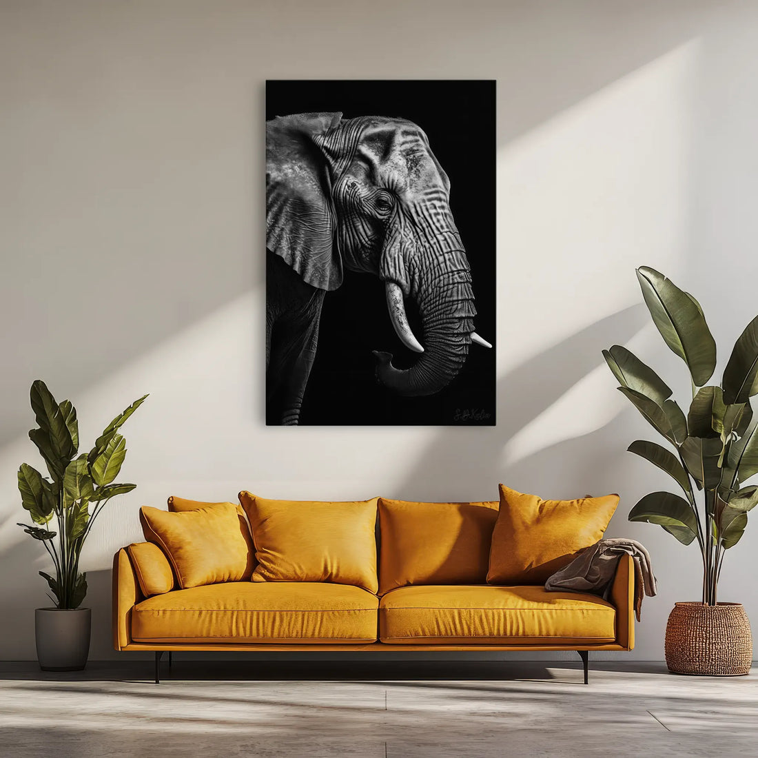 Silver Wrinkles Elephant in Profile Giclée Print 231054 Visual Wall Art AR2:3V Giclée Print