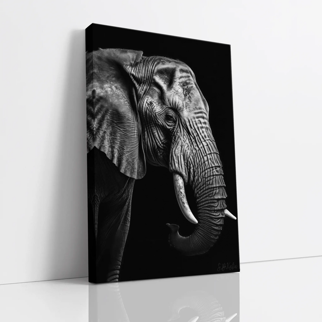 Silver Wrinkles Elephant in Profile Giclée Print 231054 Visual Wall Art AR2:3V Giclée Print